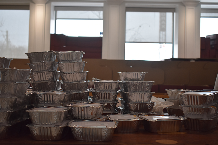 Food containers for delivery.