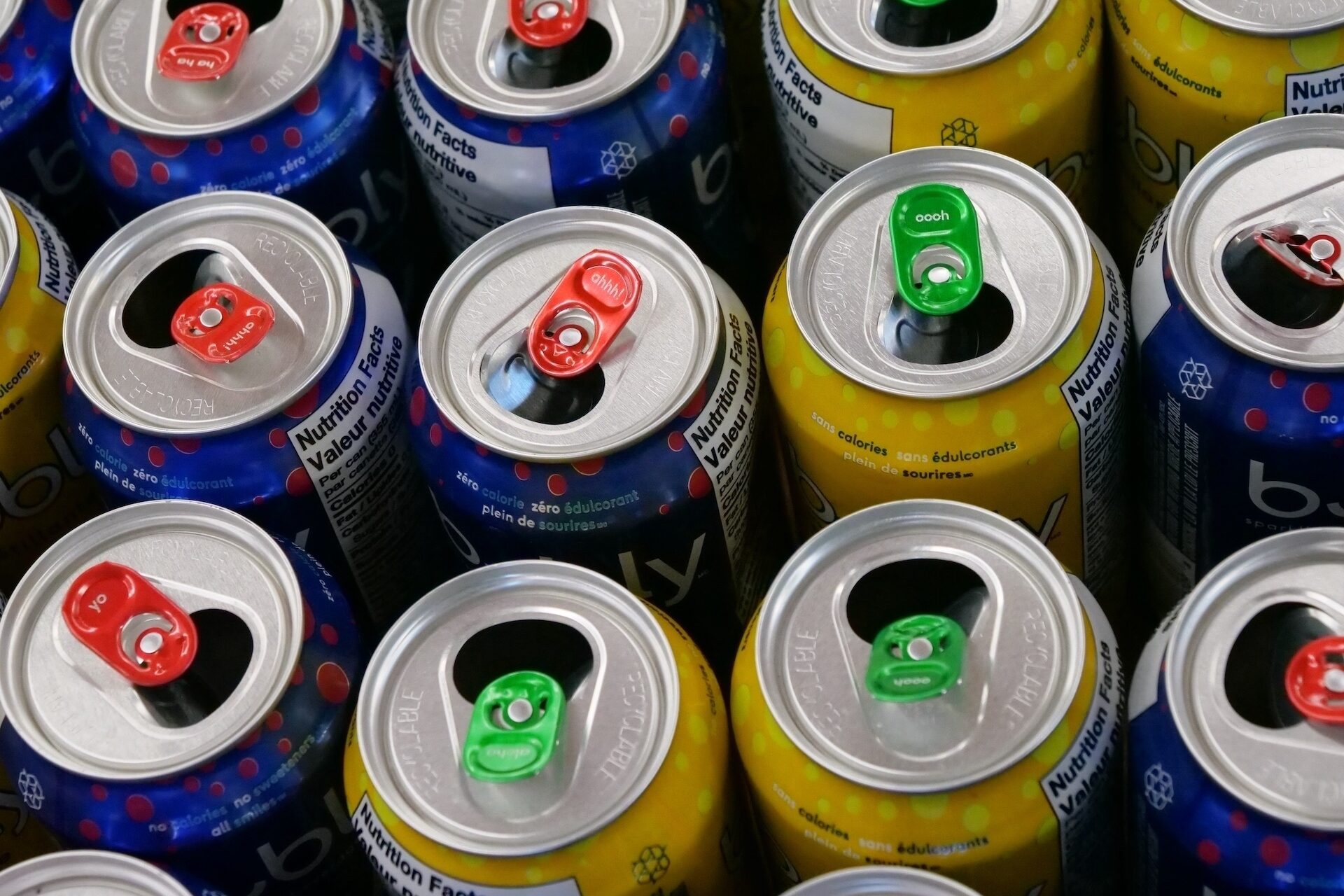 Refunded bubbly sparkling water cans.