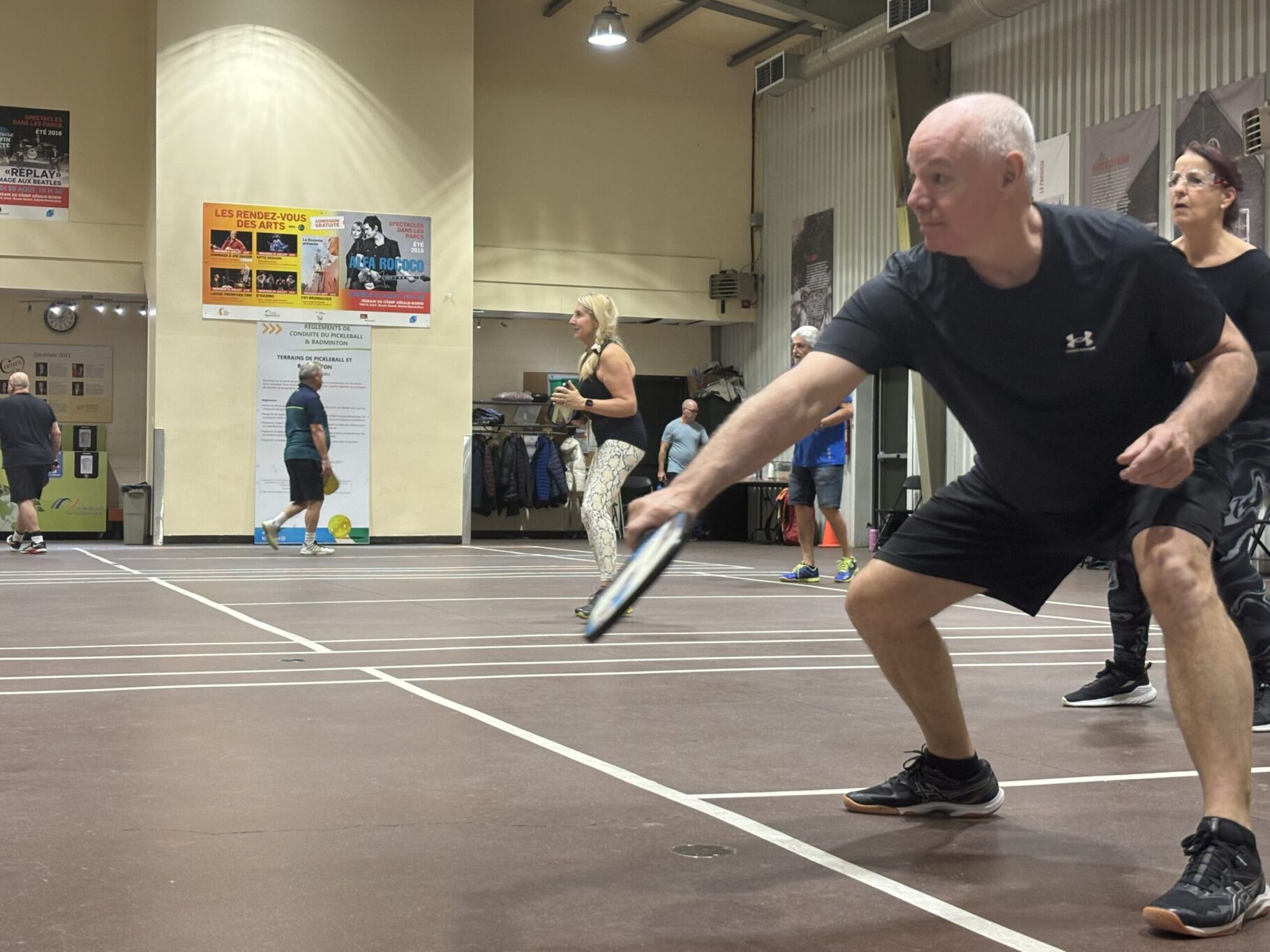 Sylvain plays pickleball