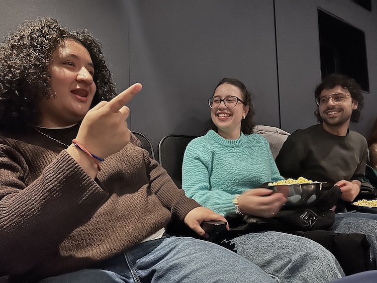 Movie goer's talking in a theatre