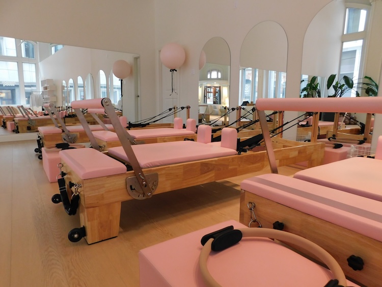 Reformer machines at Maison Pause Pilates studio in Old Montreal